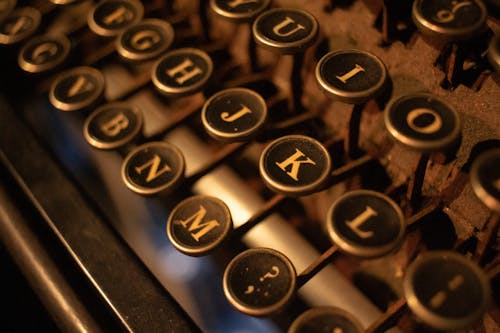 Close-up of Keys of a Typewriter 