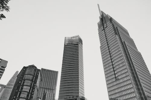 Low Angle Shot of Modern Skyscrapers in Ho Chi Minh City, Vietnam 