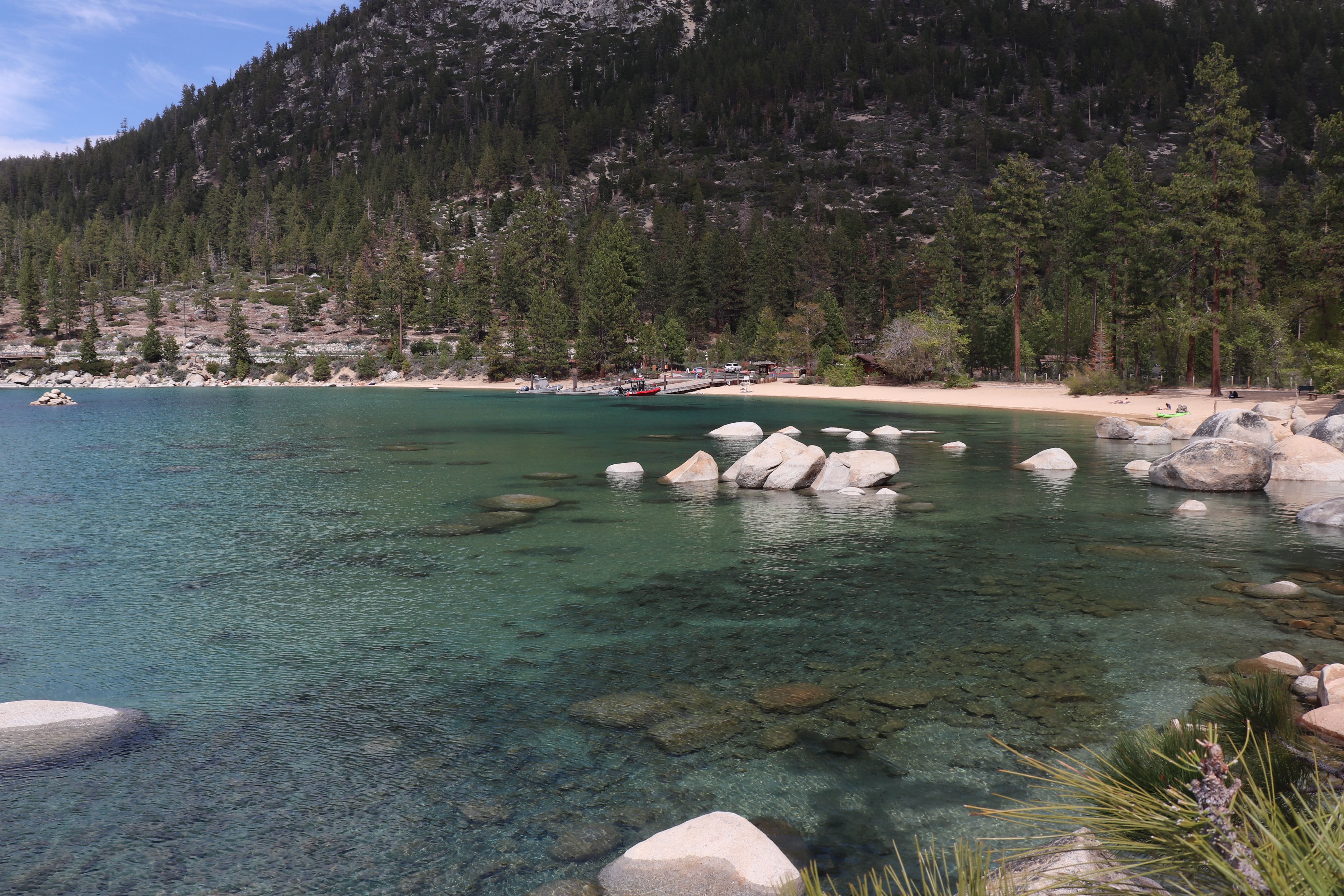 Alpine spa treatment room with lake view at Lake Tahoe