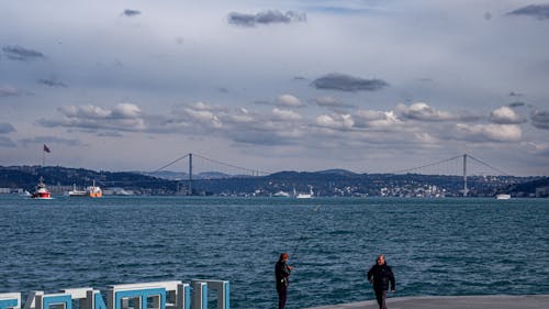 Free stock photo of bosphorusbridge, cloud scape, coast