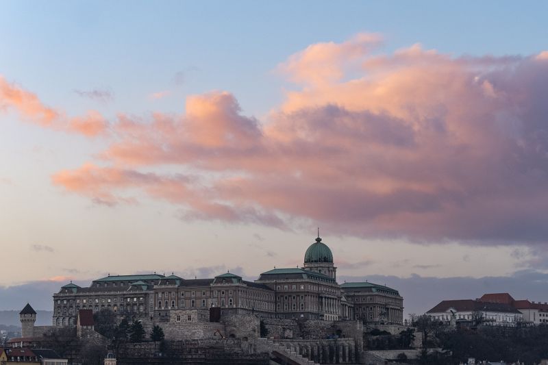 Buda Castle above the Danube in Budapest