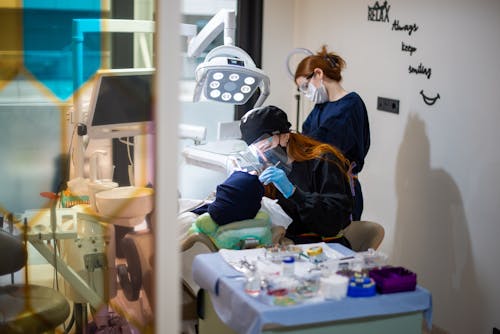 Dentists Examining a Patient at a Dental Clinic