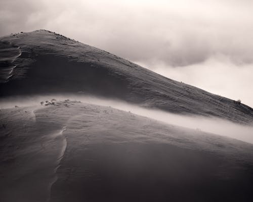 Fog over Hill in Black and White