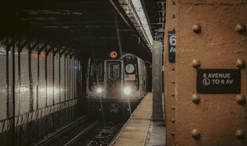 Subway Train and Station in New York 