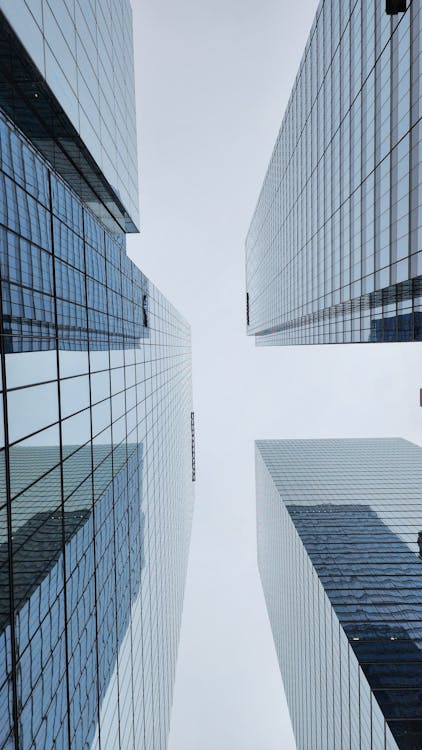 Free Low Angle Shot of Skyscrapers in Downtown Stock Photo