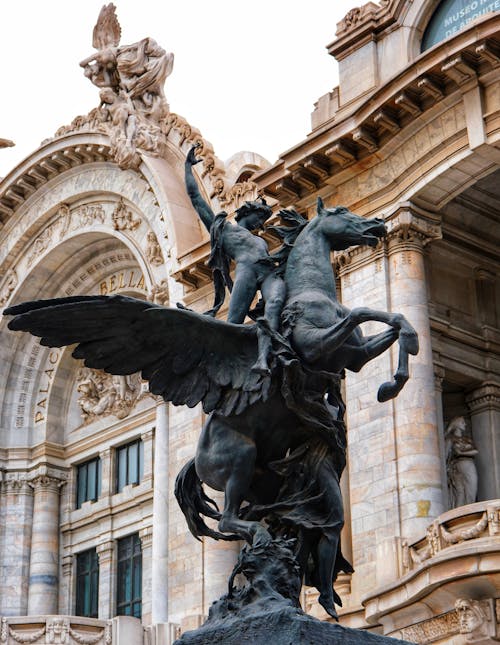 Pegasus Statue at Palace of Fine Arts in Mexico City