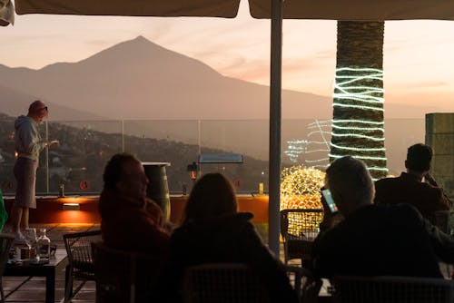 Restaurant with a View of a Mountain Landscape
