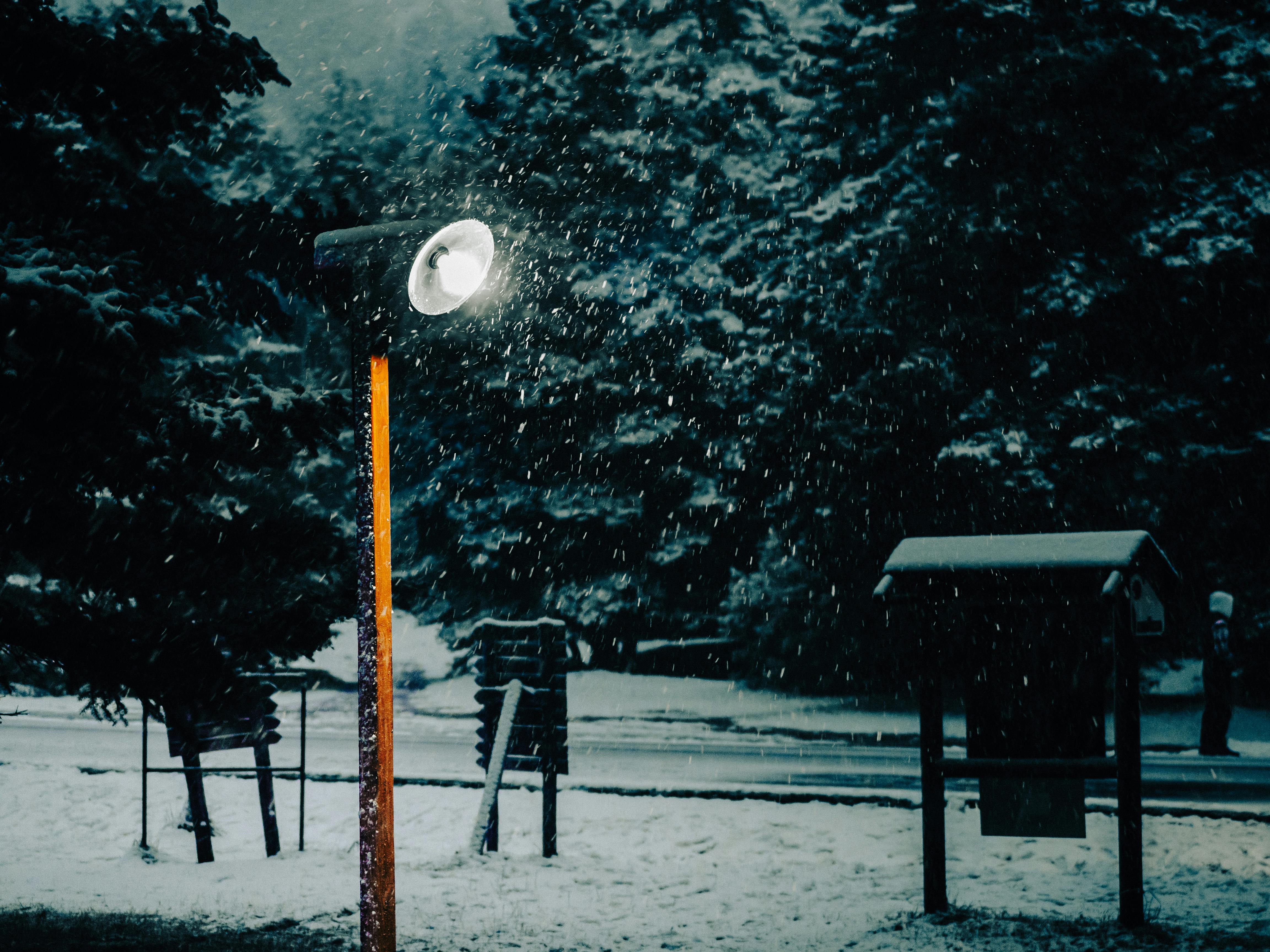 Rain of Snow in Town Painting · Free Stock Photo