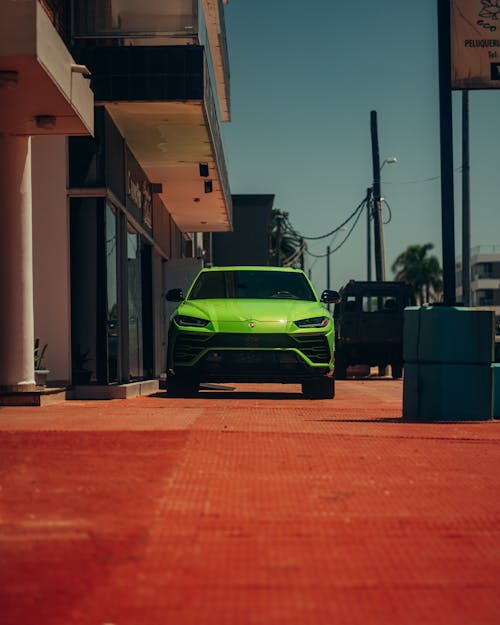 Lamborghini Urus on Sidewalk