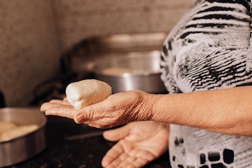 Dough in Woman Hand