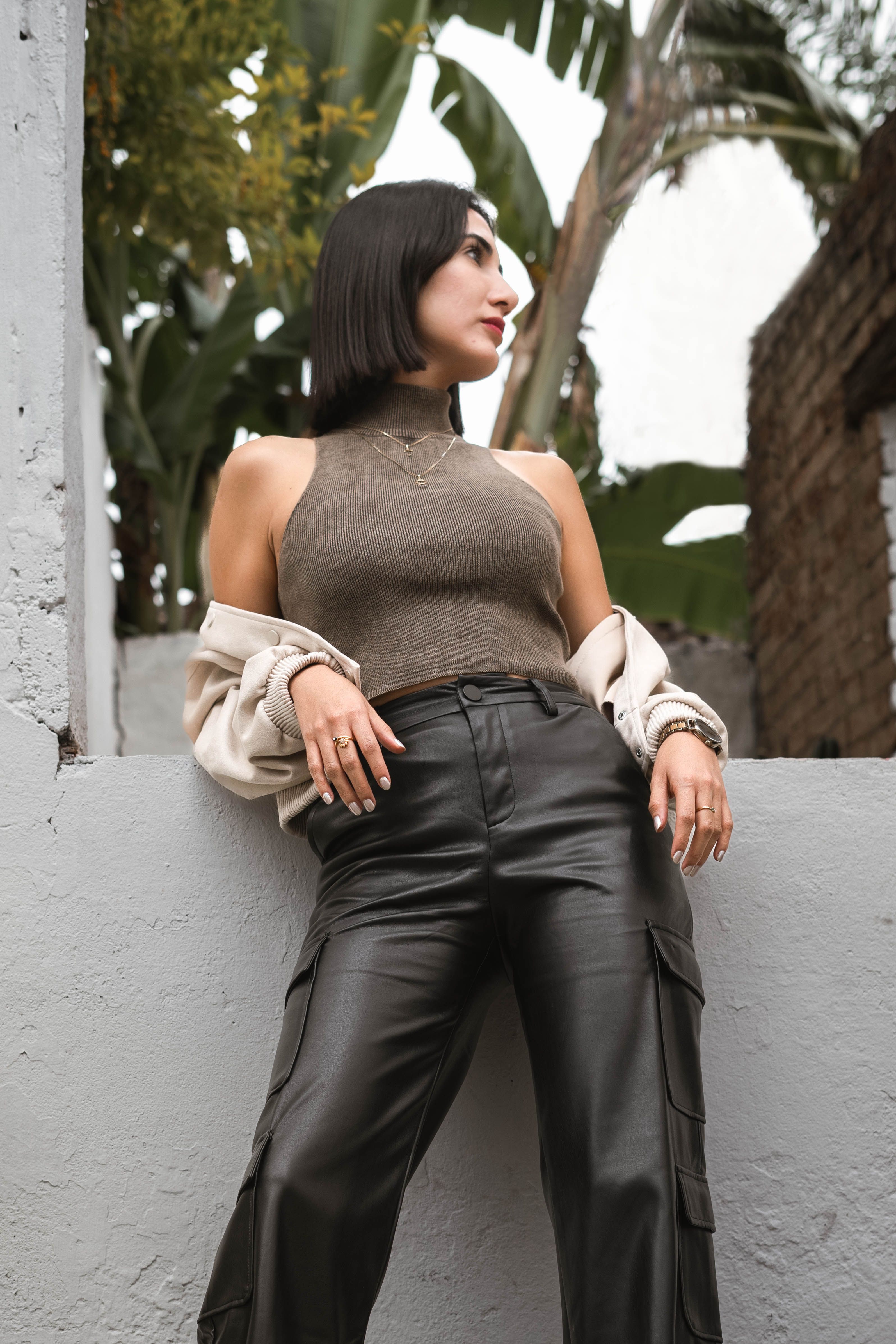 Cropped Bege Estampado