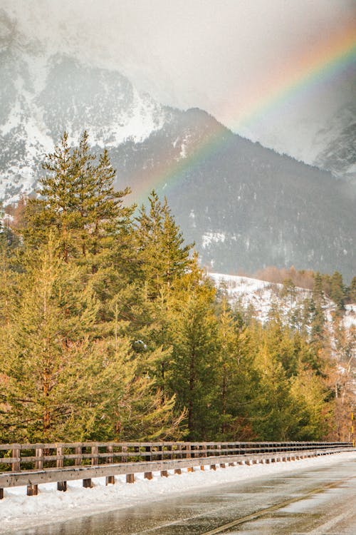 Rainbow in a Mountain Valley 