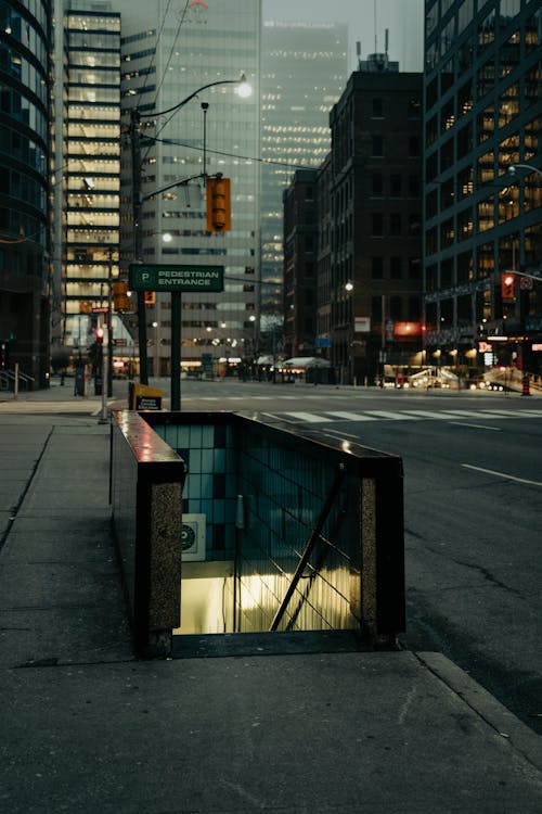 Metro Entrance on Street in Toronto