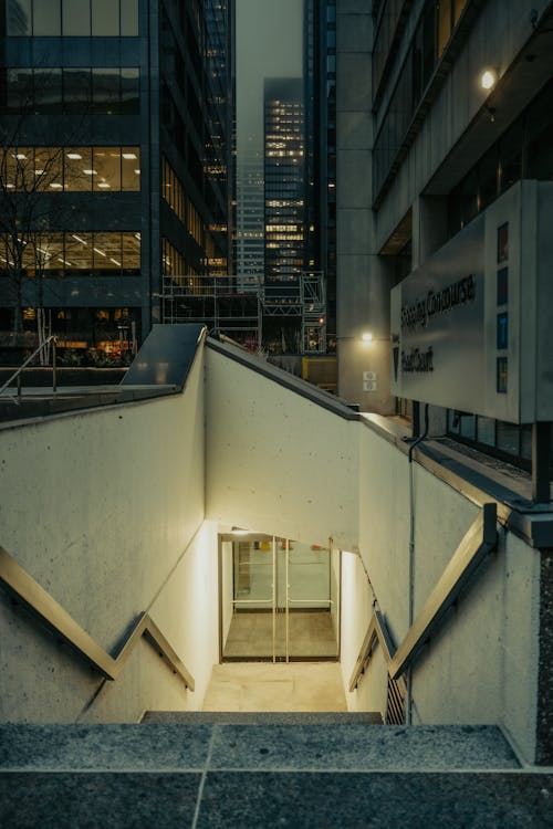 Stairs in City at Night