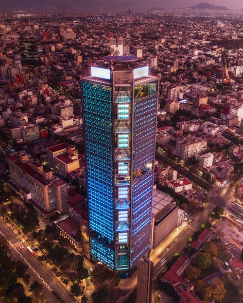 Skyscraper in Mexico at Night 