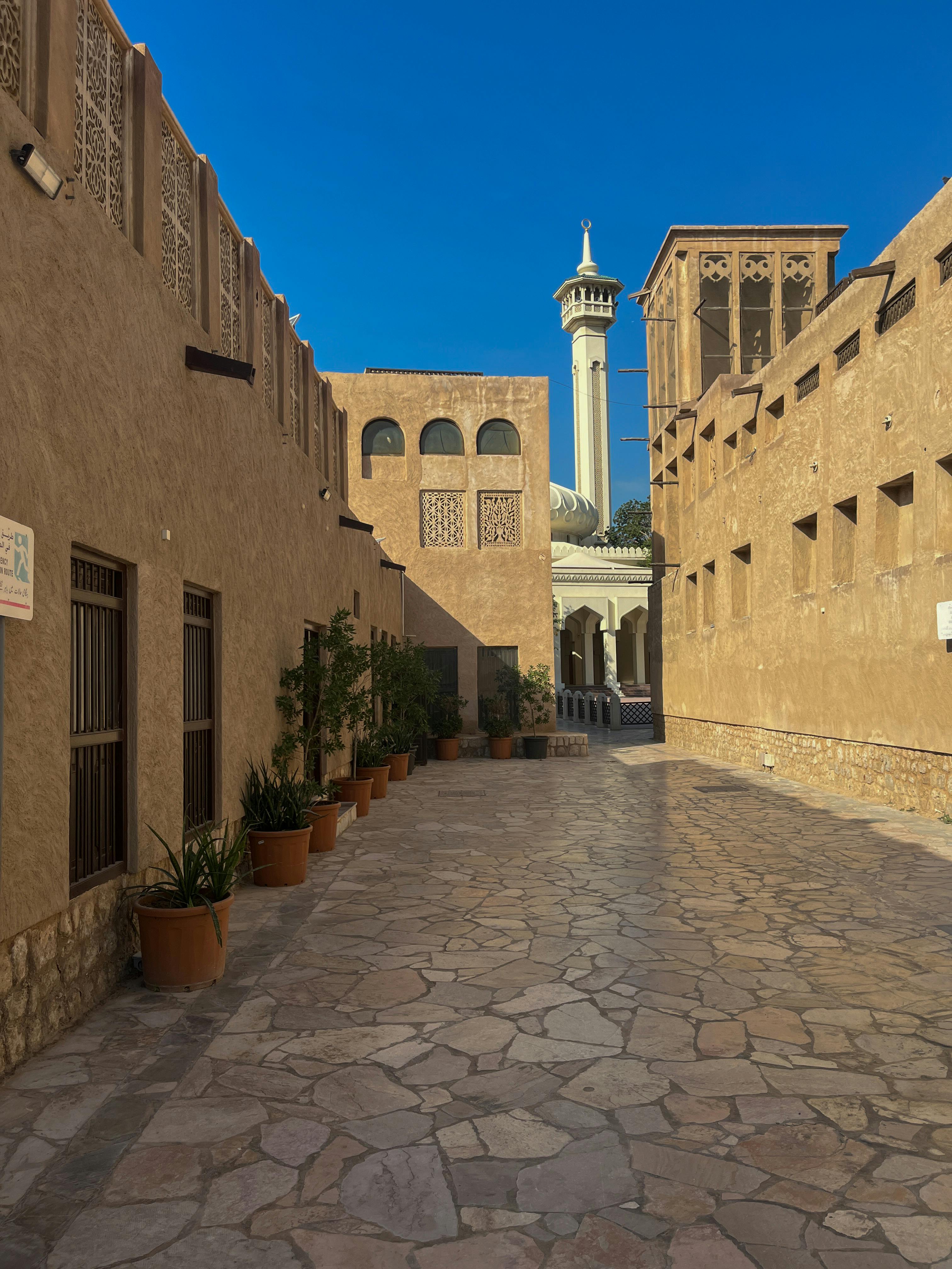 Traditional alleyway in Al Fahidi Historical Neighbourhood in Dubai.