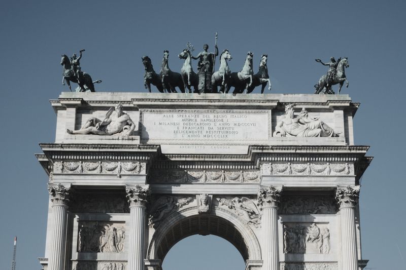 The Arco della Pace triumphal arch in Milan