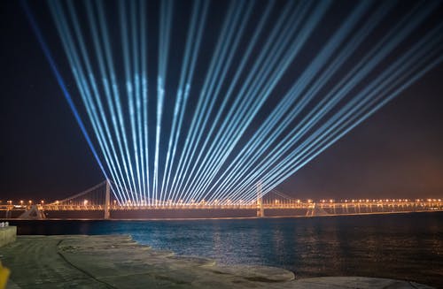 Laser Show at Gwangan Bridge in Busan, South Korea
