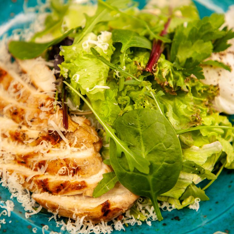 Chicken Salad with Walnuts and Blue Cheese Crumbles
