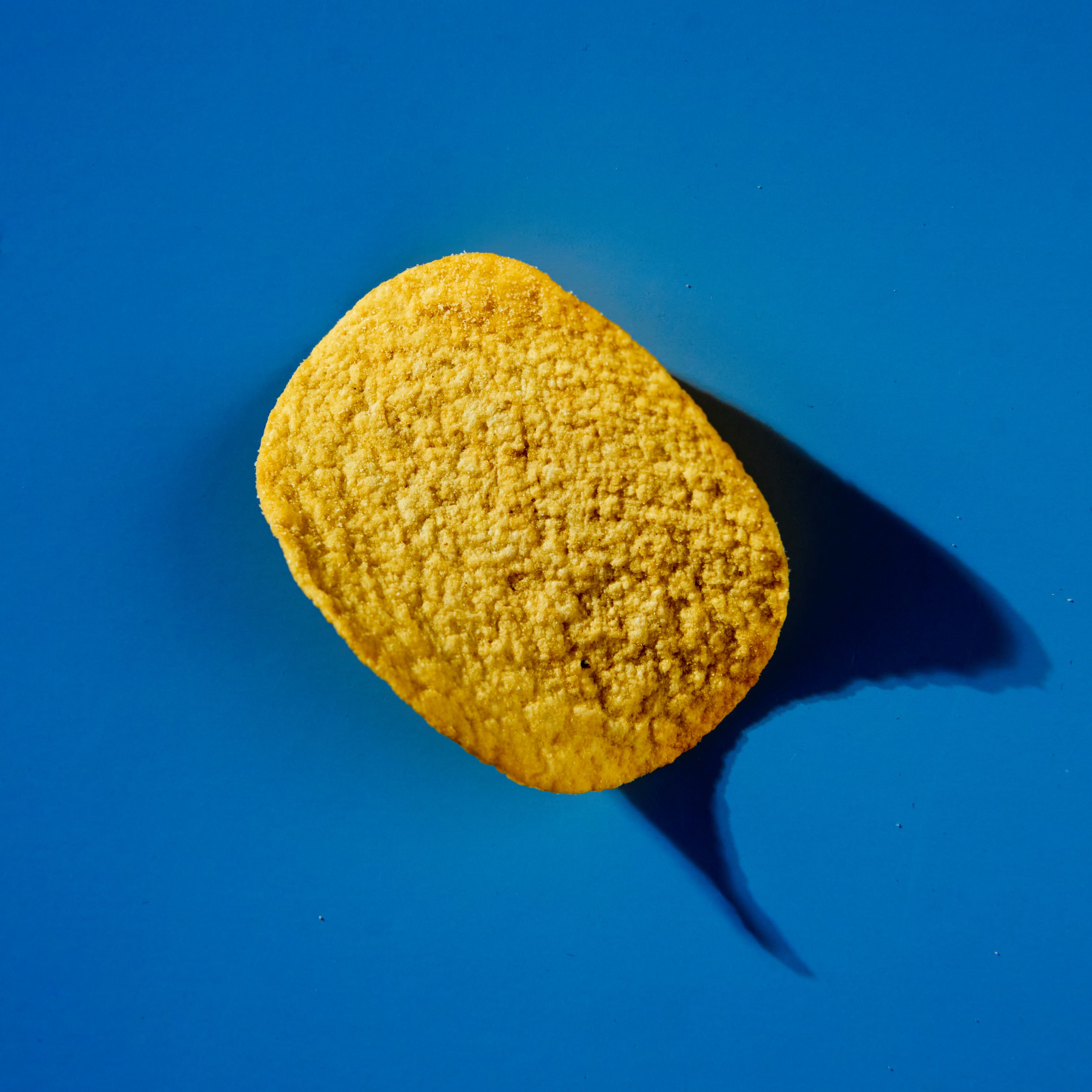 Chips on Blue Background