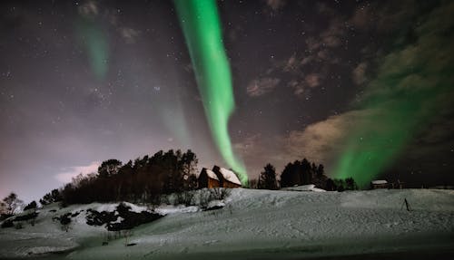 Ilmainen kuvapankkikuva tunnisteilla aurora borealis, flunssa, kylä