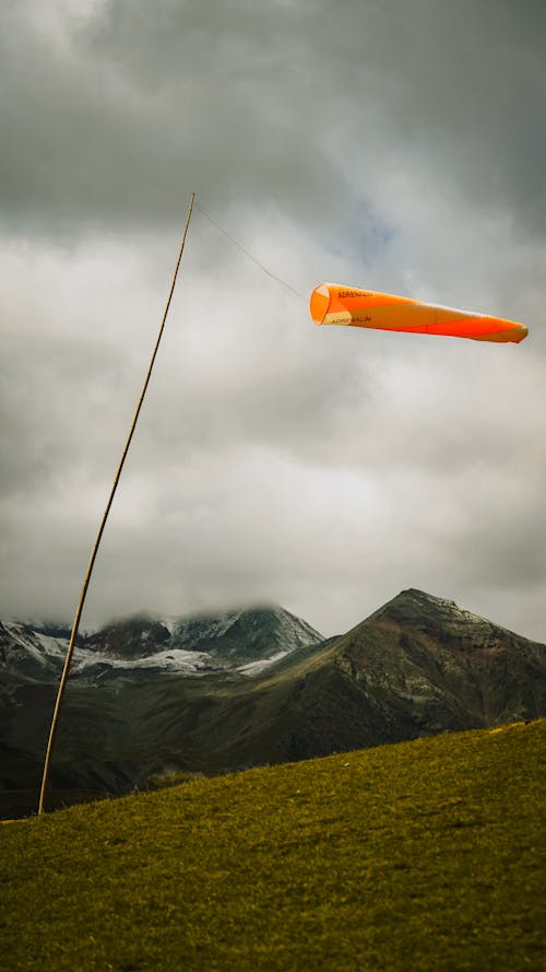 Windsock on Hill in Mountains