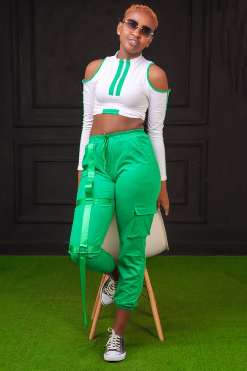 Woman Wearing Green Pants 