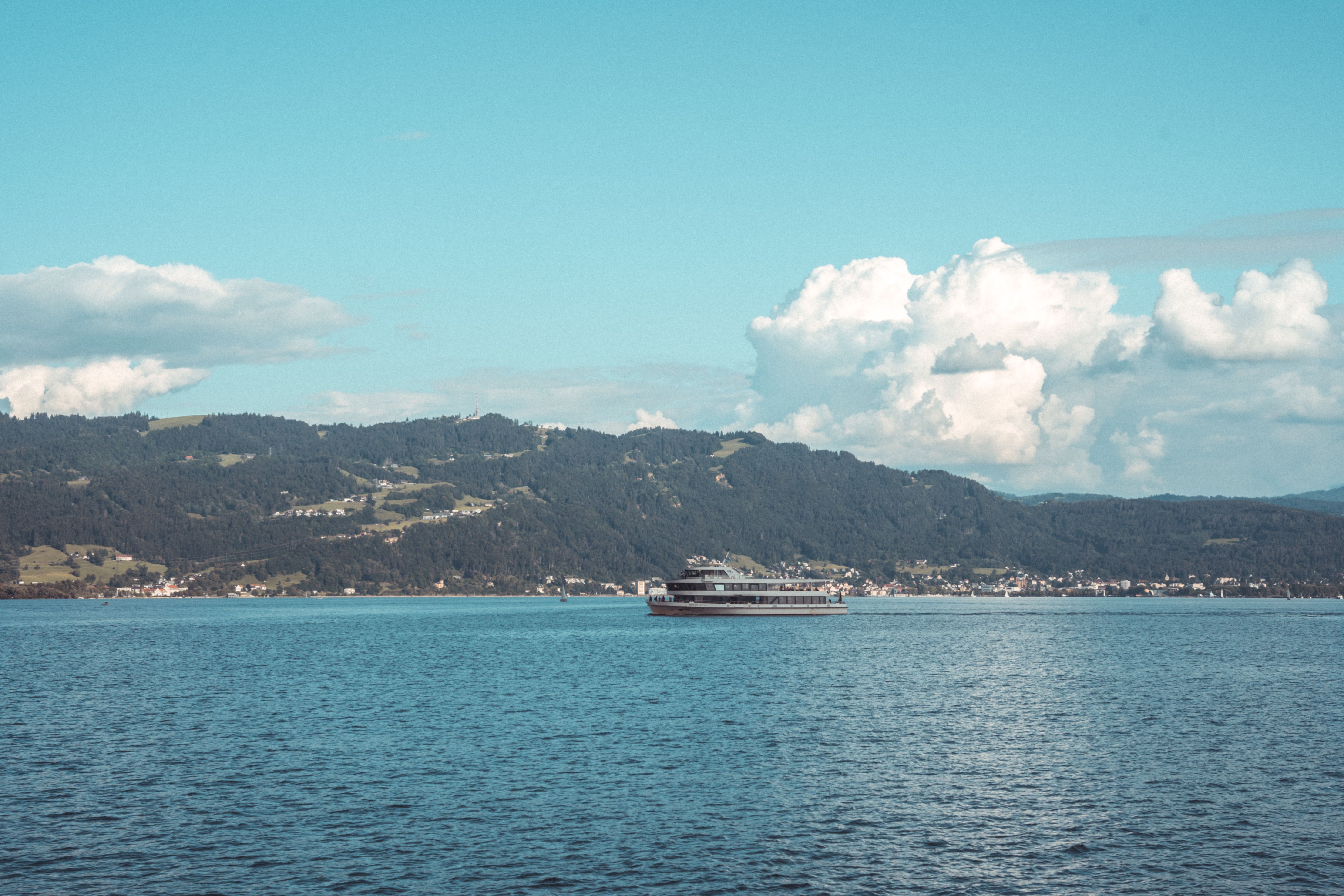 Pasenger Ship On Lake Free Stock Photo