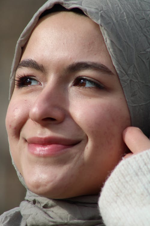 Face of Smiling Woman in Hijab