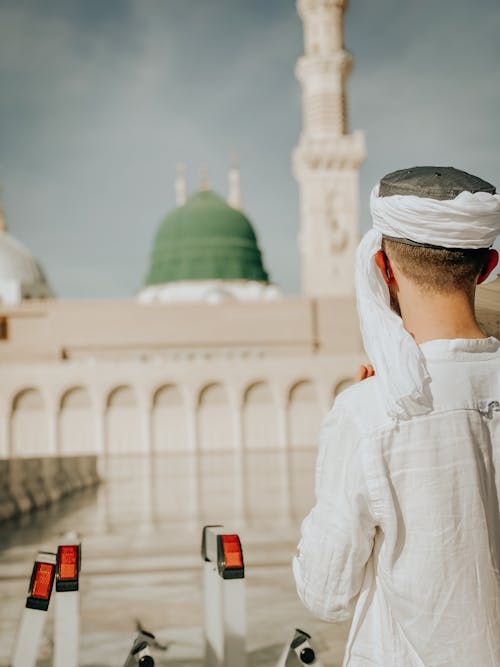 Man on the Square of Prophets Mosque in Medina