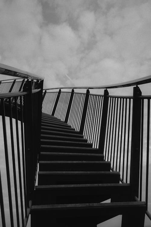 Metal Staircase in Black and White