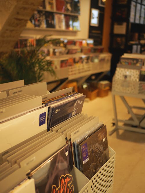 Interior of a Shop with Music Records 