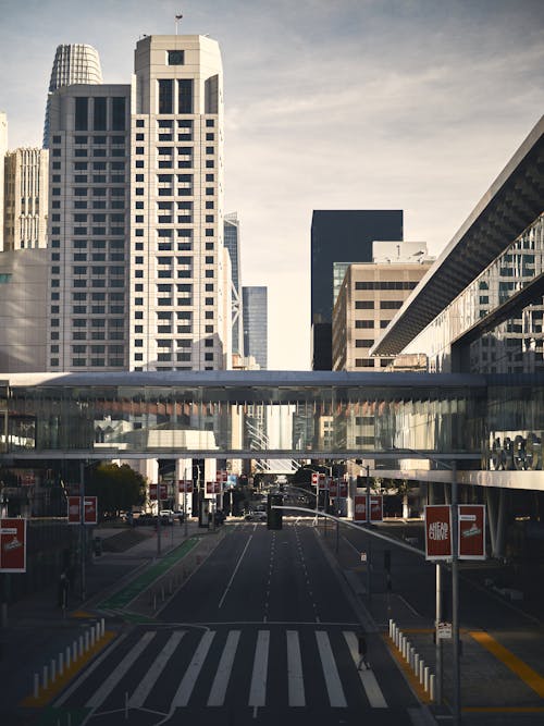 Skyscrapers by the Street in San Francisco 