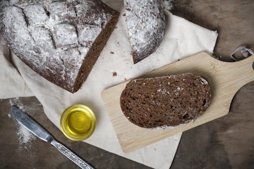 Free Homemade Bread on a Tray  Stock Photo