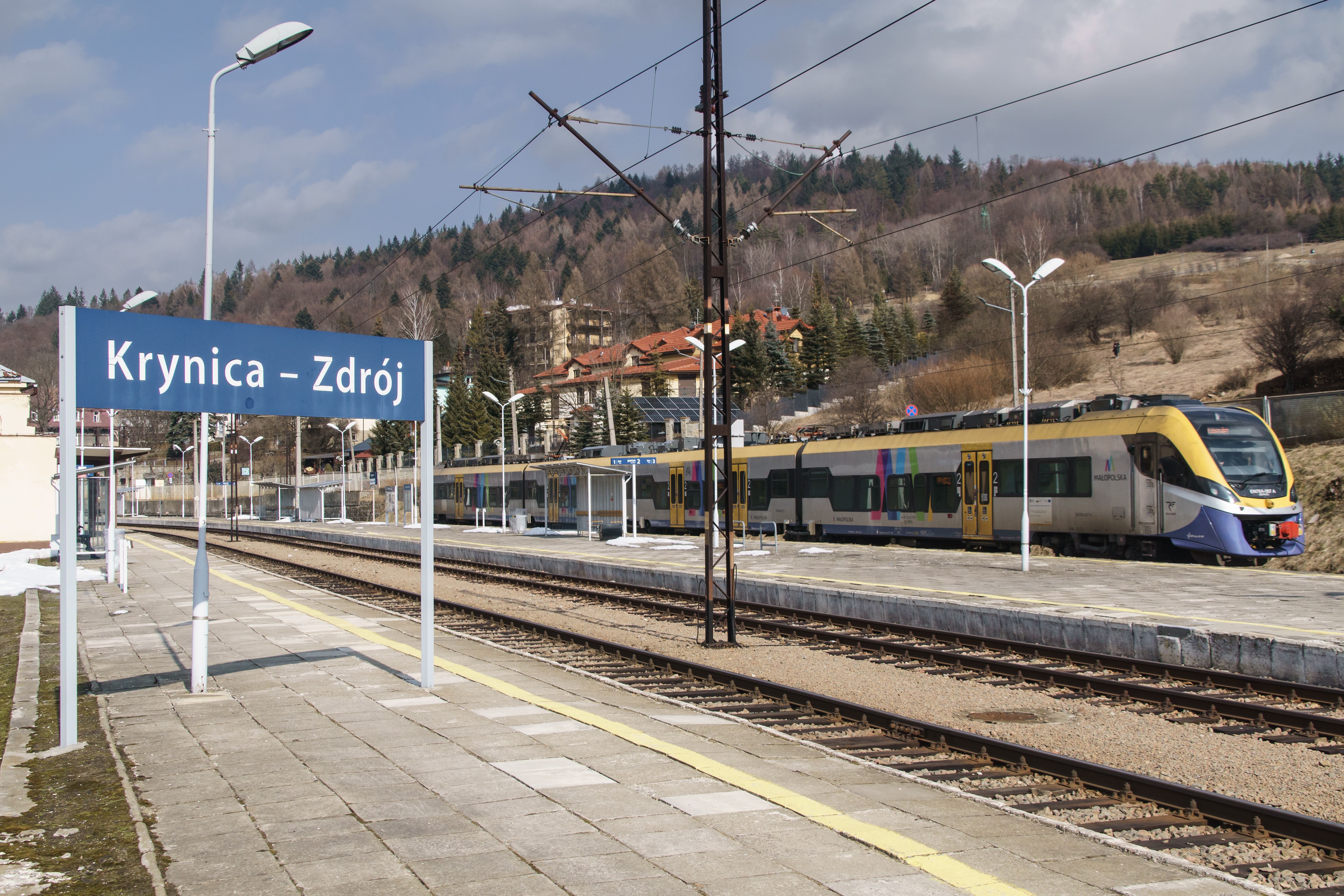 PKP Intercity train traveling through the Polish countryside