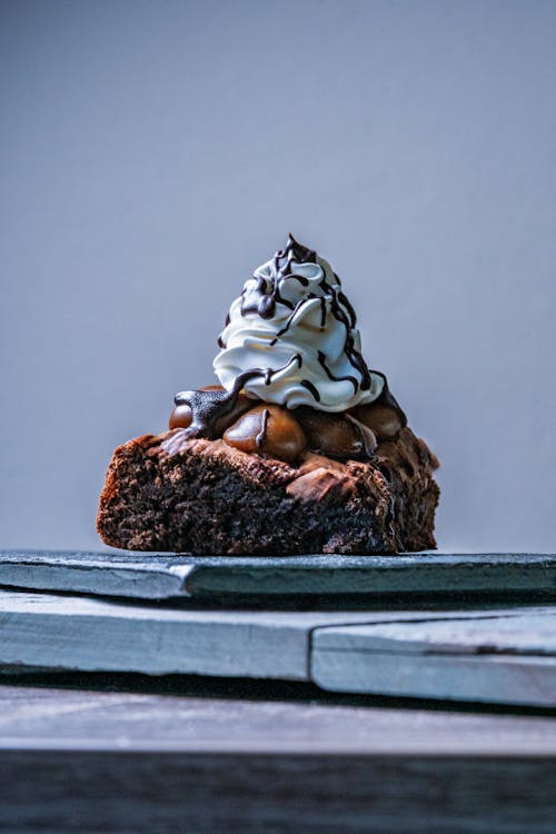 Brownie Cake with Whipped Cream