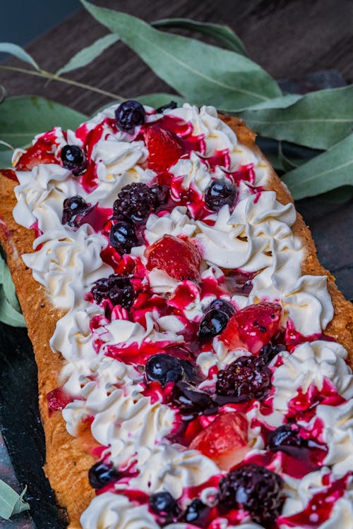 Cake with Fruit and Cream