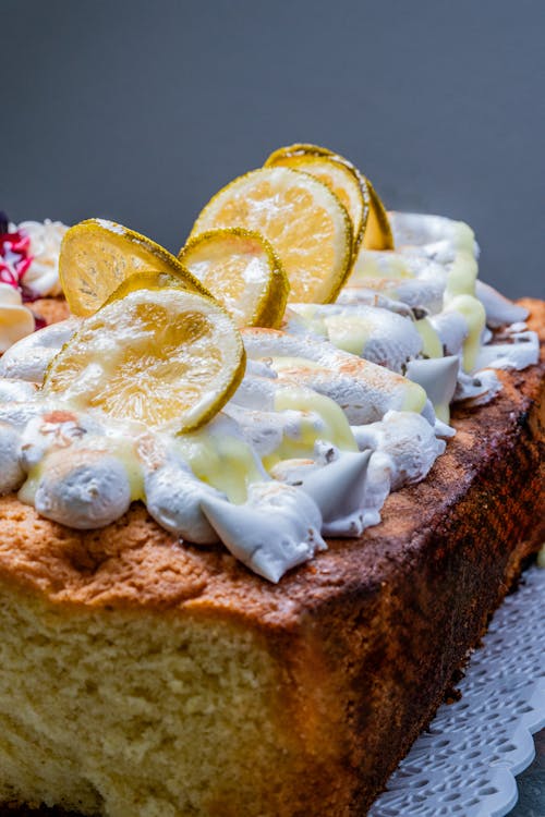 Cake with Cream and Lime Slices