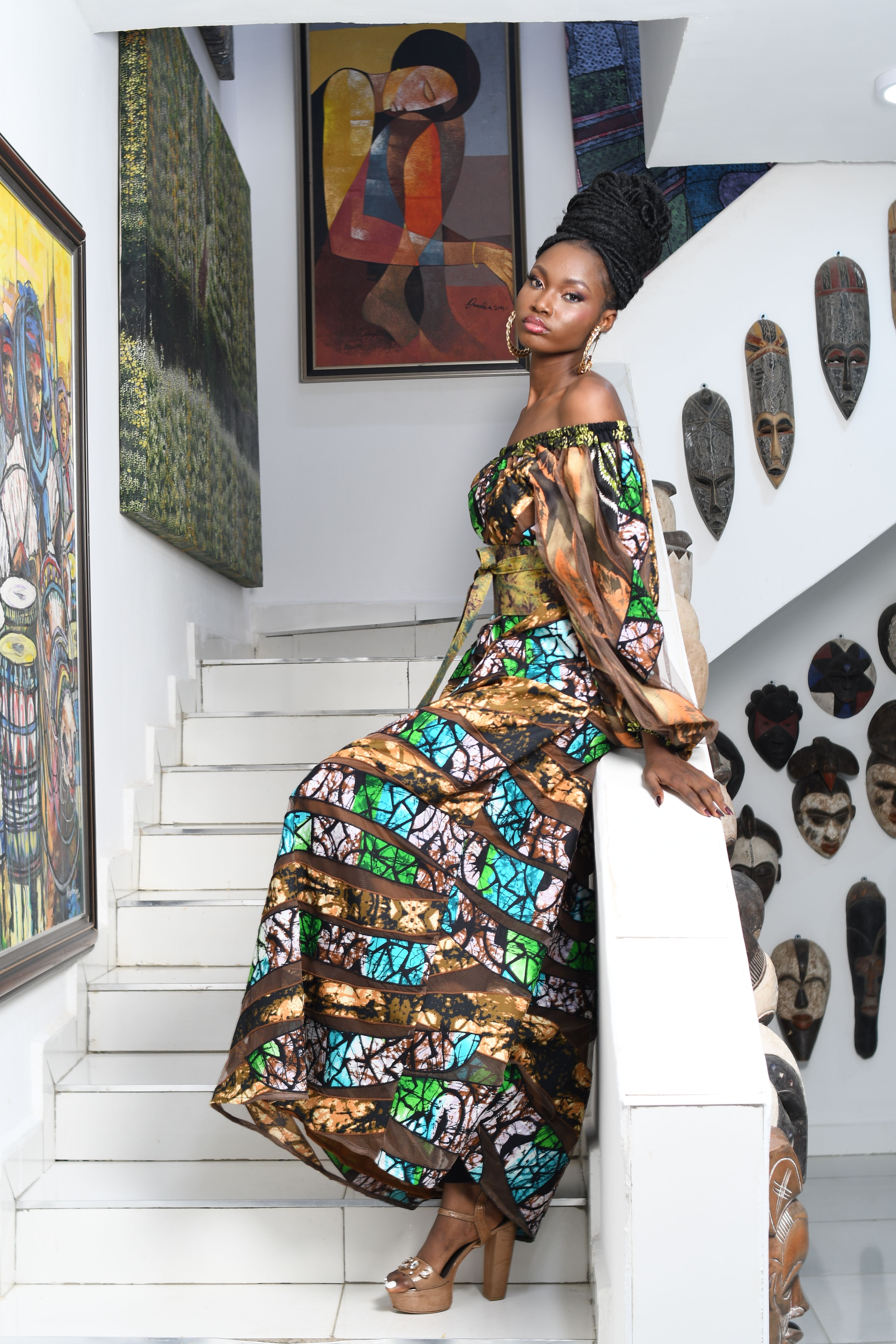 Woman in Dress at Art Gallery  Free Stock Photo