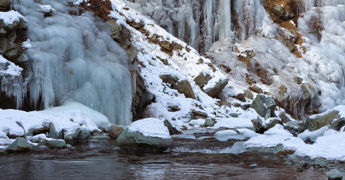 Stream Rocks Snow Snow on Rocks by the Stream · Free Stock Photo
