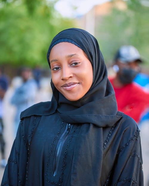 Portrait of an African Woman Wearing Headscarf