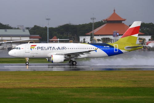 Airplane on Tarmac in Rain