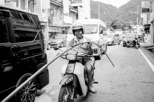 A Man on a Motorcycle 