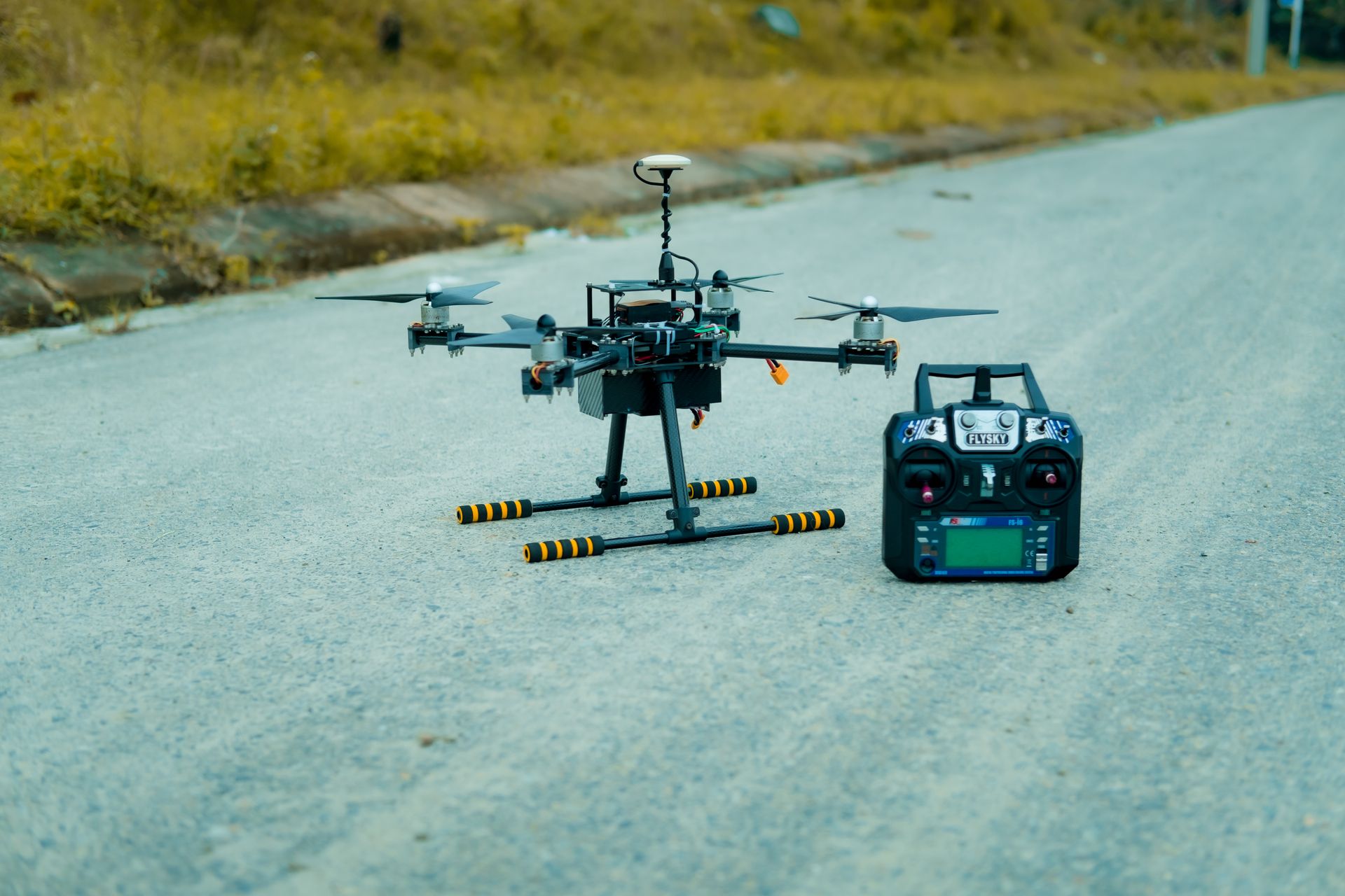 Drone and Controller on Road