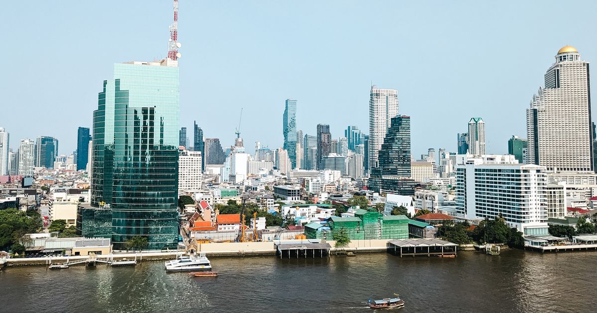 Bangkok skyline with the Chao Phraya River, Thailand