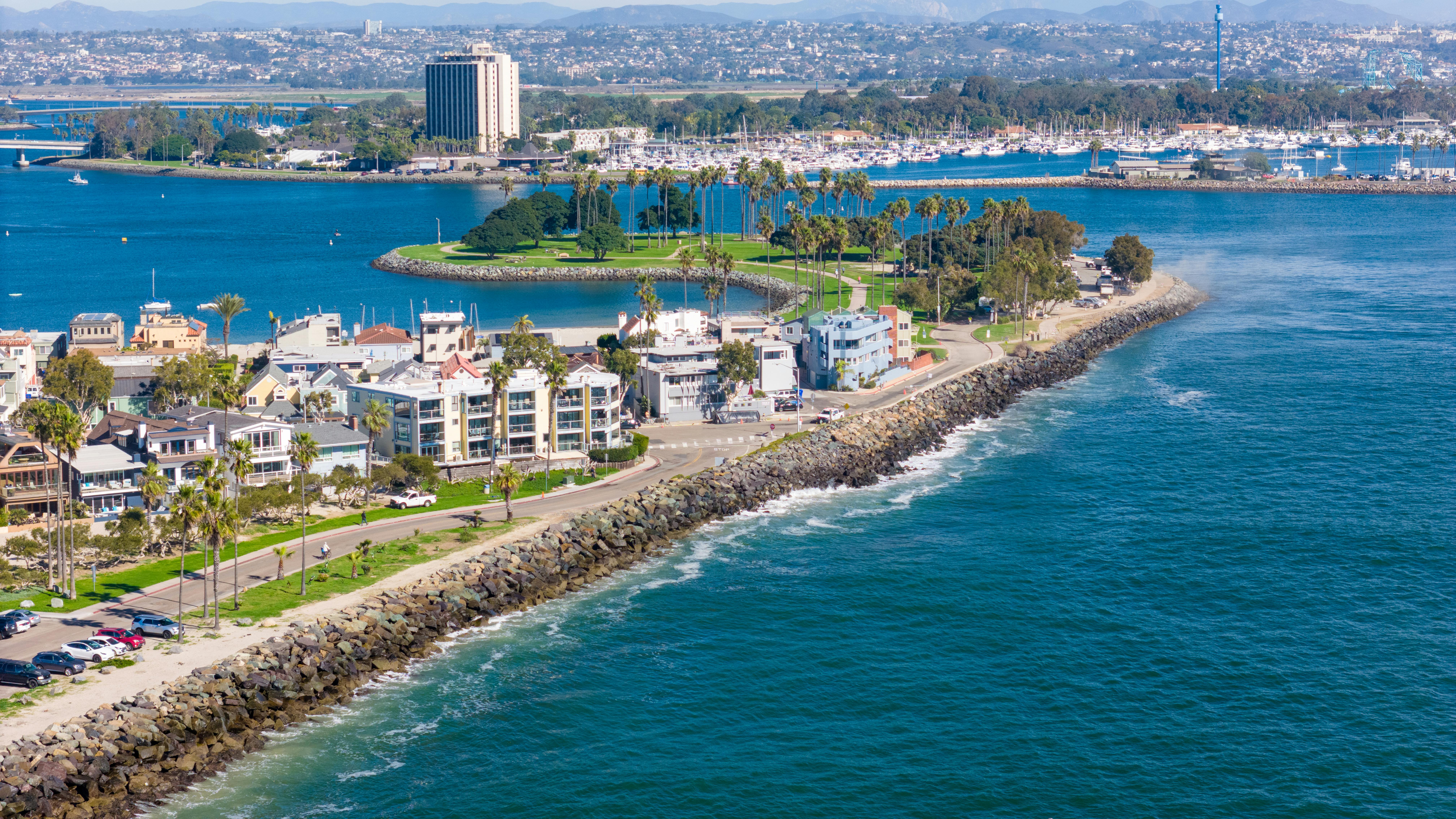 Stunning drone shot of San Diego