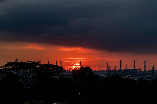 Sunset moody sky