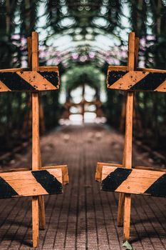 Black and Brown Wooden Fence