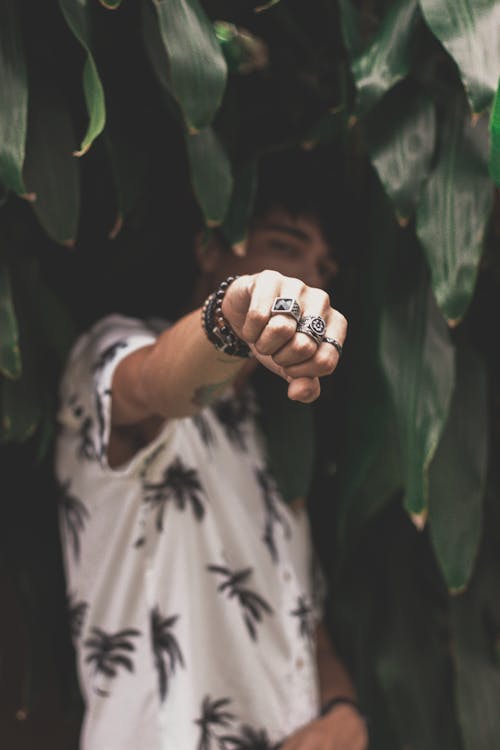 Free Photo of Man Wearing Rings Stock Photo