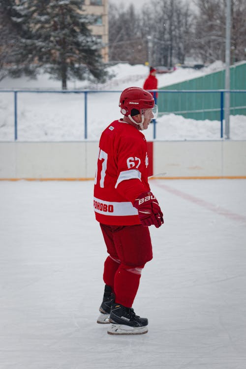Man Playing Ice Hockey